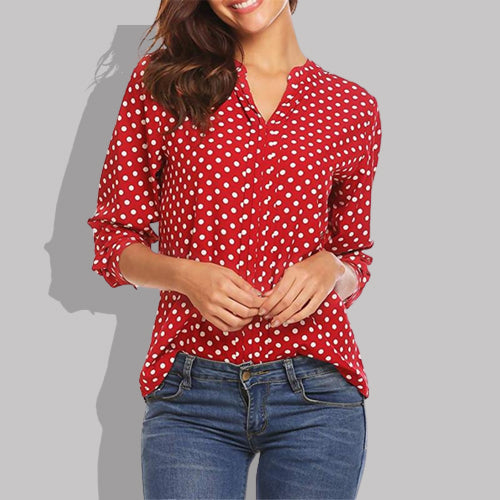 Fashionable Polka Dot Print Women's Top