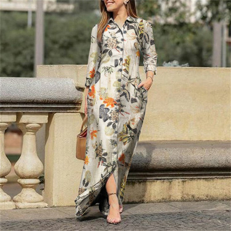 Elegant Fashion Lapel Cardigan Dress