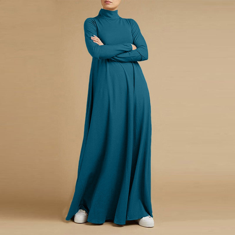 Elegant Long Sleeve Turtleneck Dress – jialoe