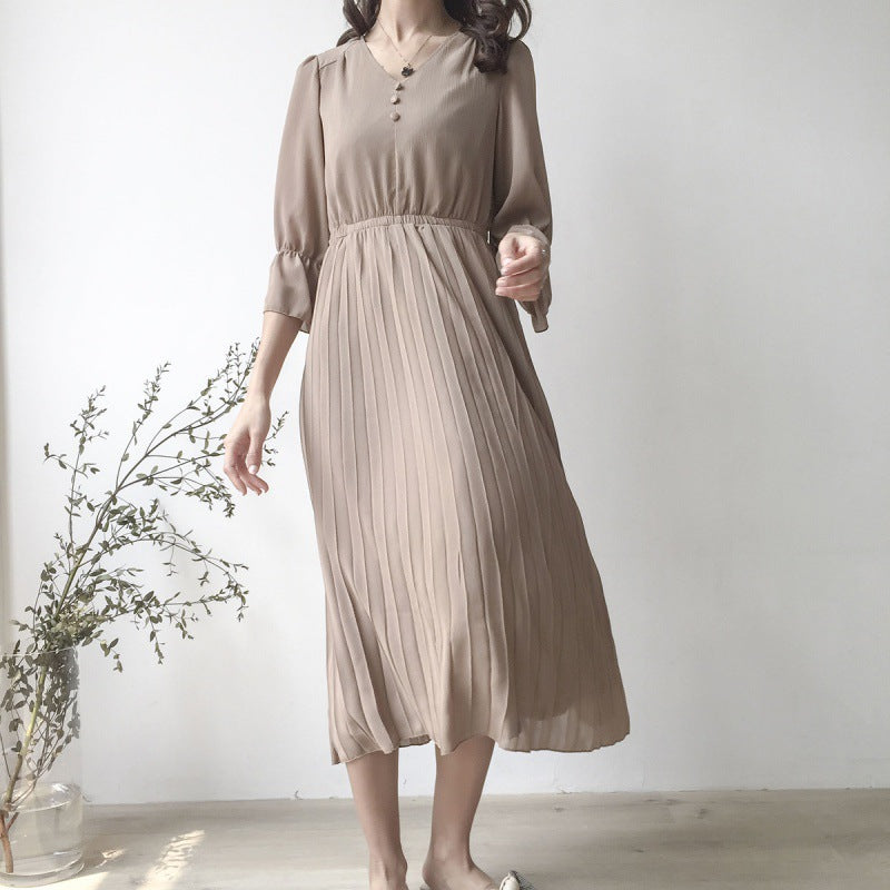 Chiffon Pleated Women's Dress