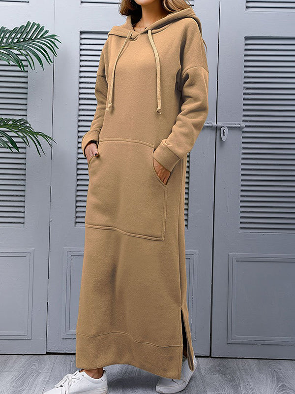 Knitted Hooded Casual Dress