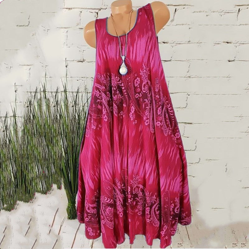 Round Neck Print Dress