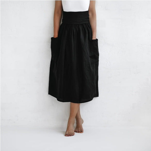 Elegant cotton and linen skirt