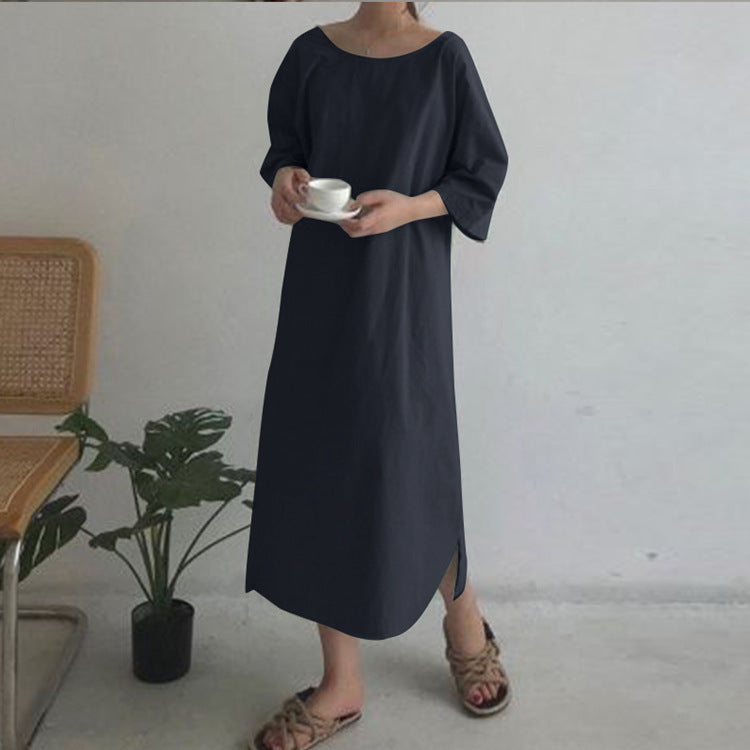 Round Neck Sleeve Dress