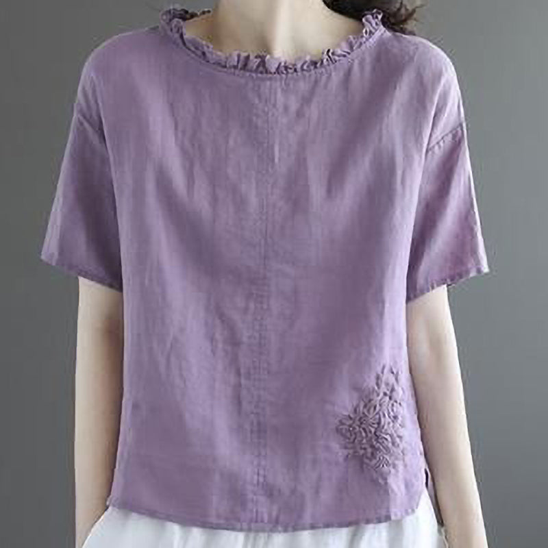 Lace Round Neck Ladies Top