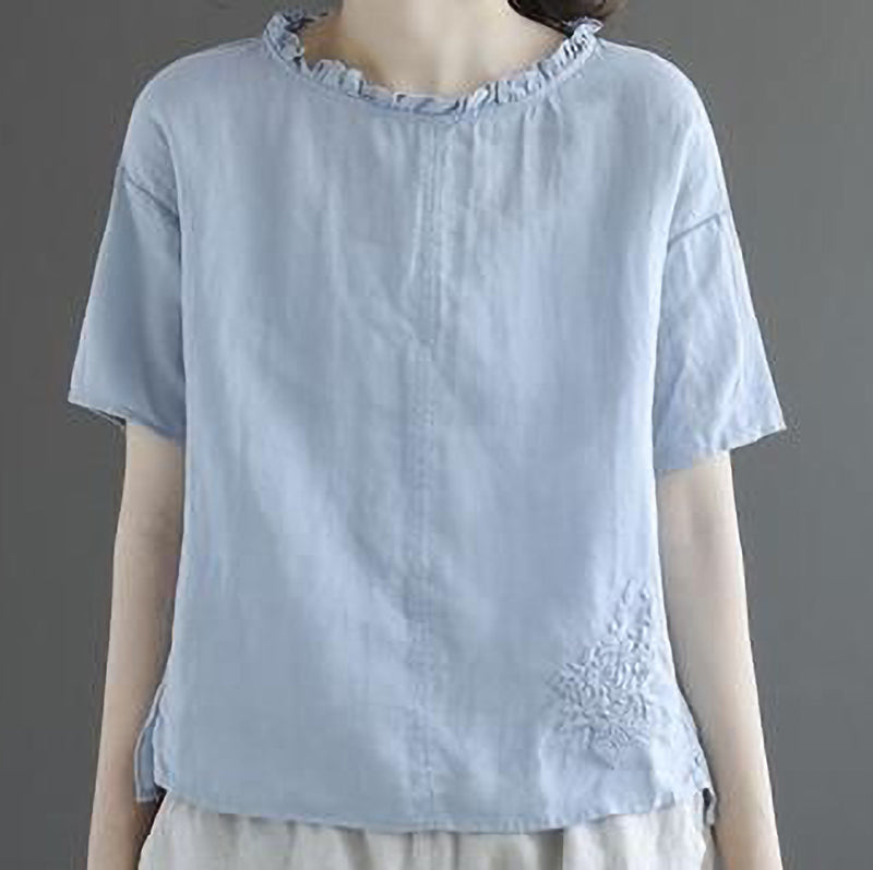 Lace Round Neck Ladies Top