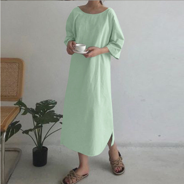 Round Neck Sleeve Dress