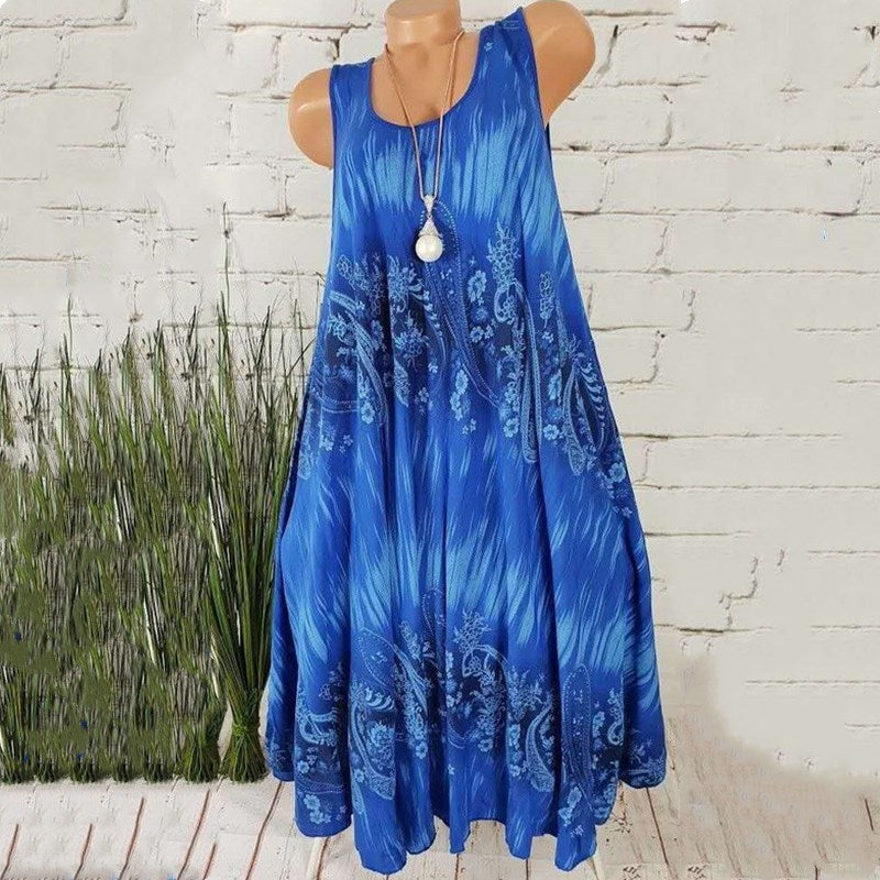 Round Neck Print Dress