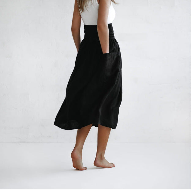Elegant cotton and linen skirt