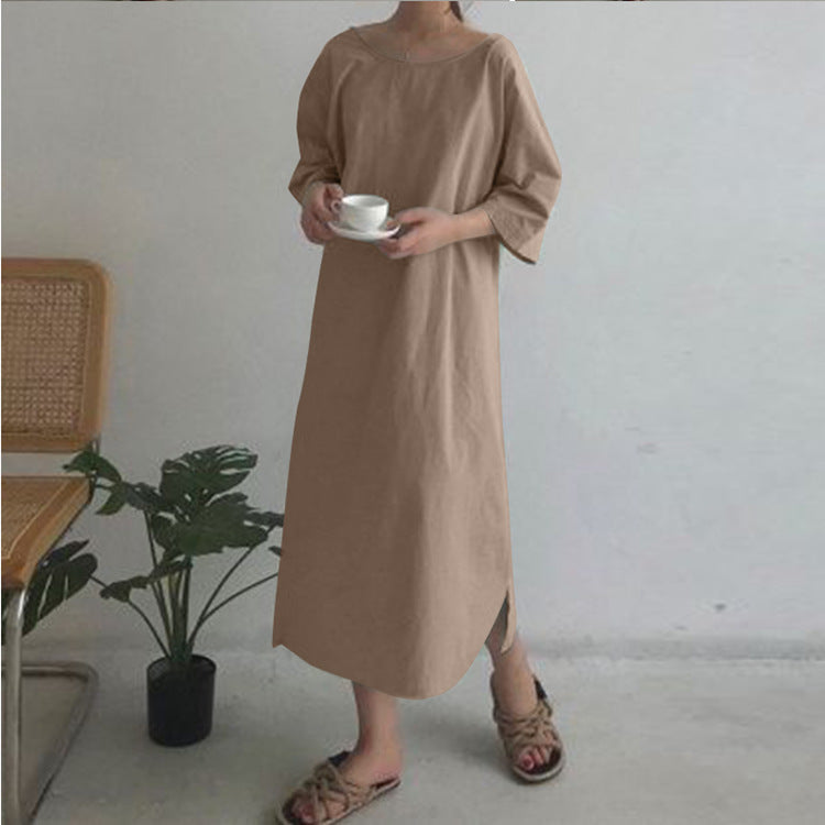 Round Neck Sleeve Dress