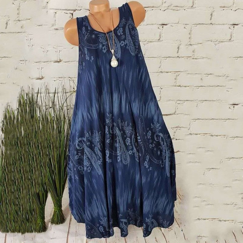 Round Neck Print Dress