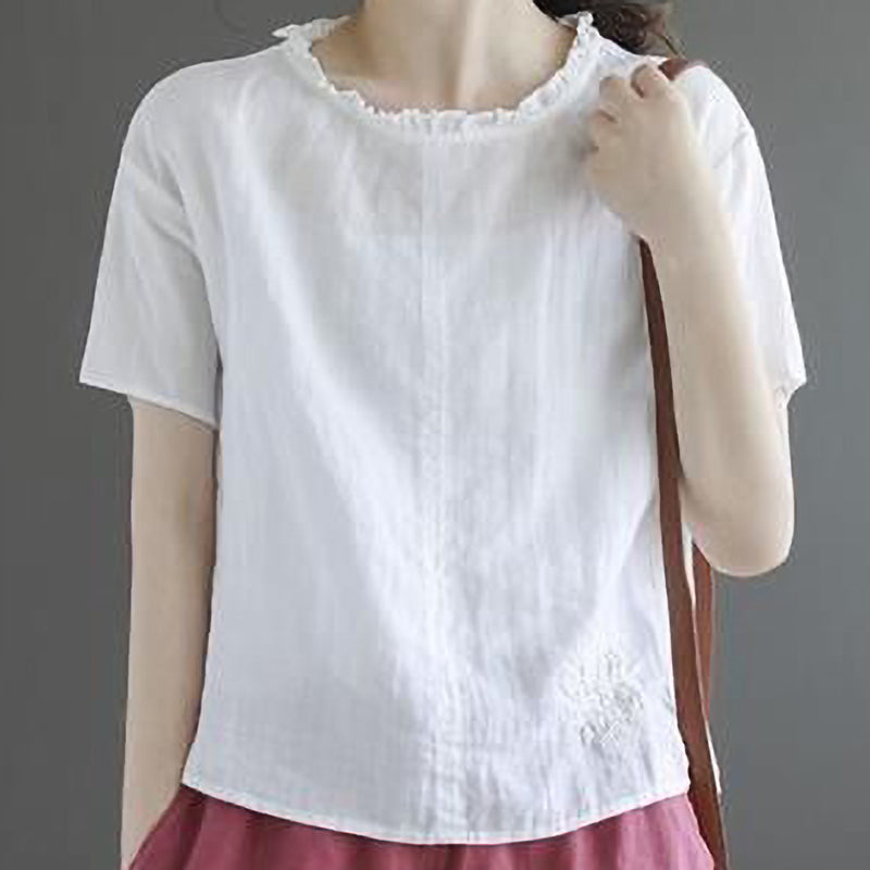 Lace Round Neck Ladies Top