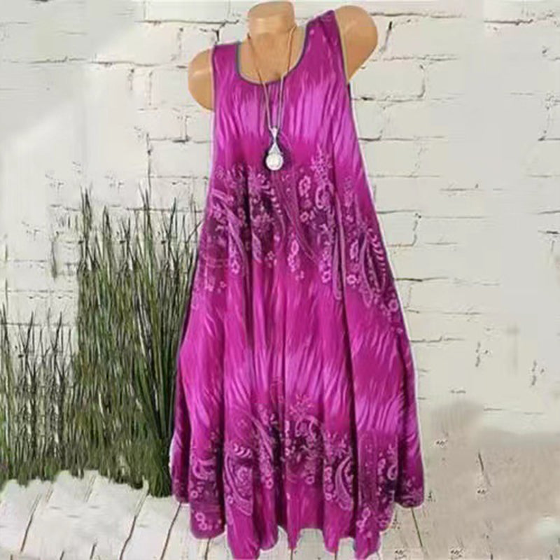 Round Neck Print Dress