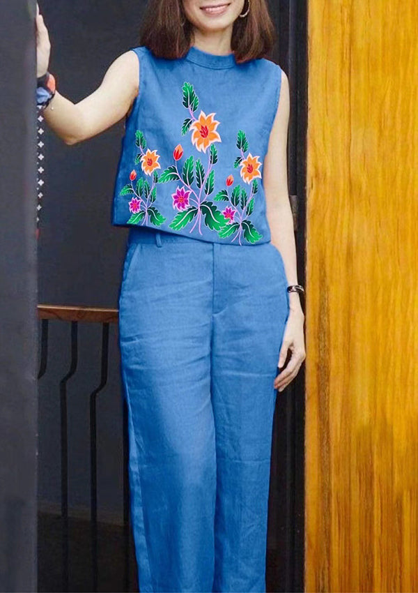 Casual Printed Crew Neck Suit