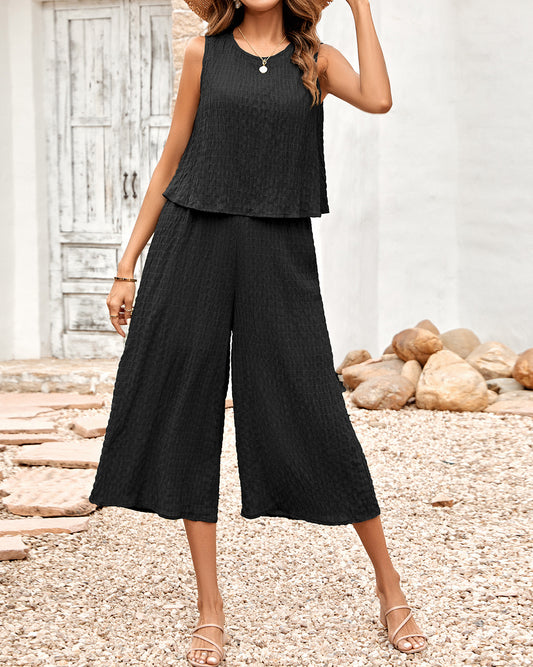 Solid Color Casual Sleeveless Jumpsuit