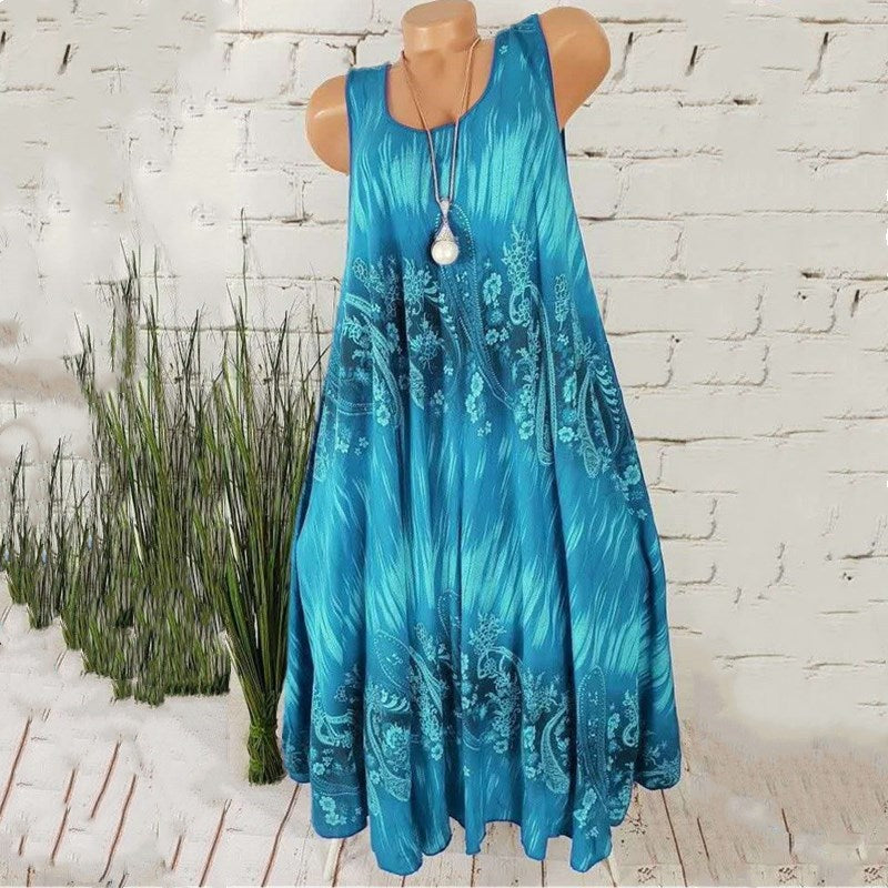 Round Neck Print Dress