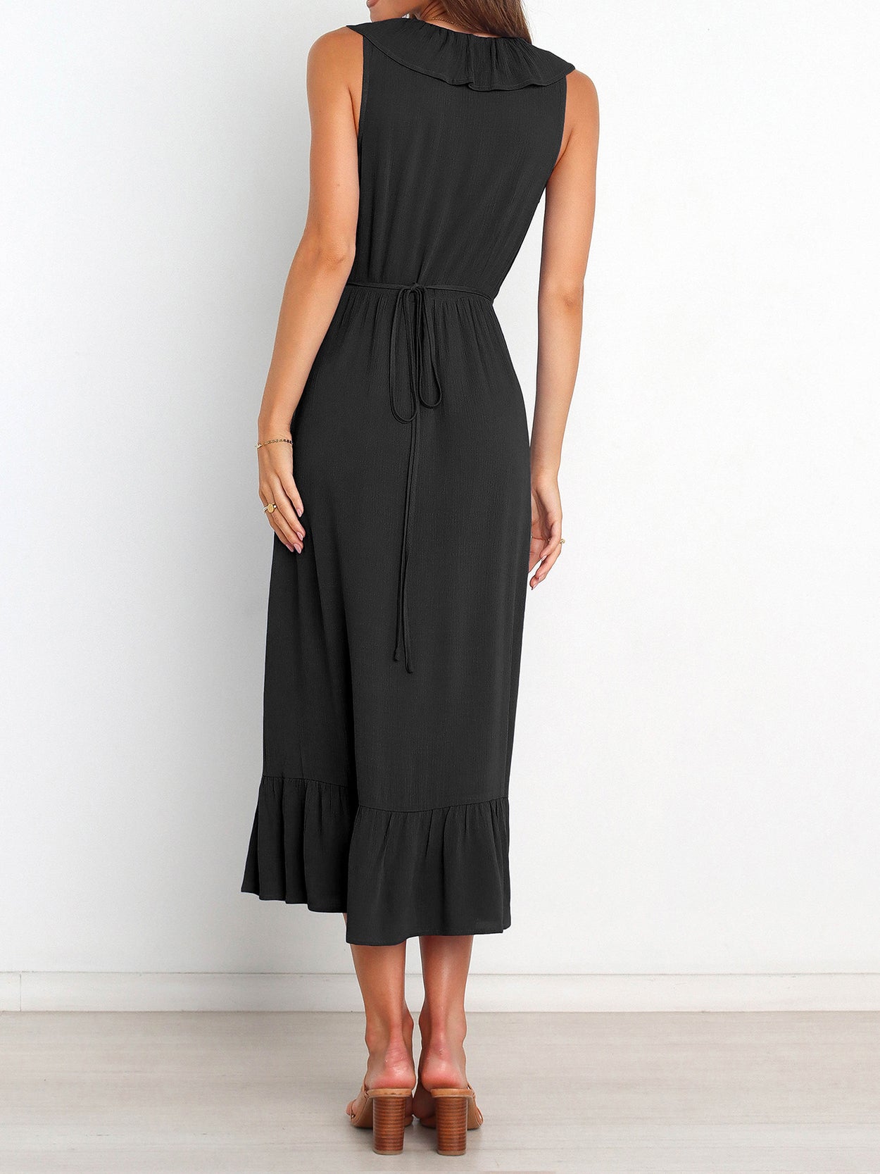 Trendy V-neck Ruffle Dress