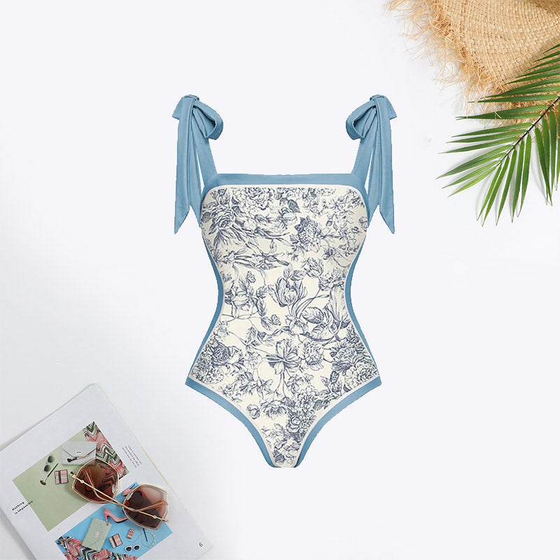 Breezy and Beachy Floral Print Tie Swimsuit