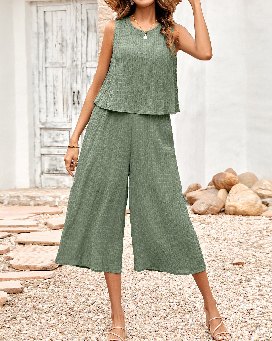 Solid Color Casual Sleeveless Jumpsuit