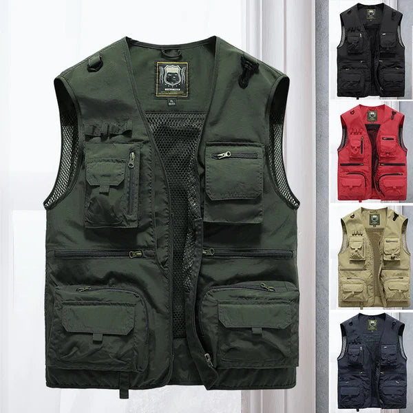 Breathable Mesh Zip Cargo Vest