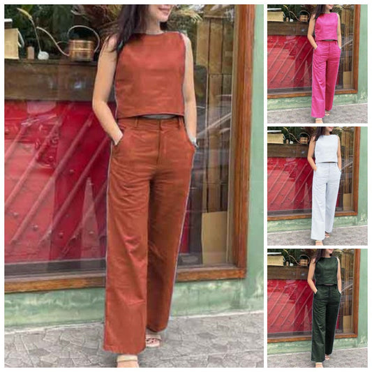 Stylish Sleeveless Casual 2-Piece Suit