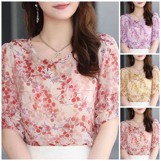 Floral Chiffon Women's Top