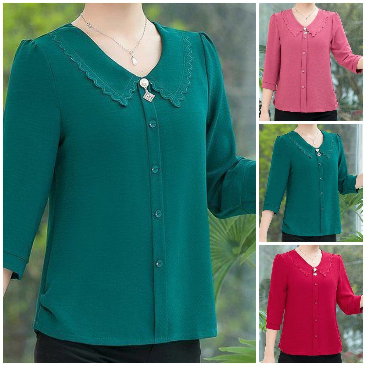 Lace Neck Ladies Top