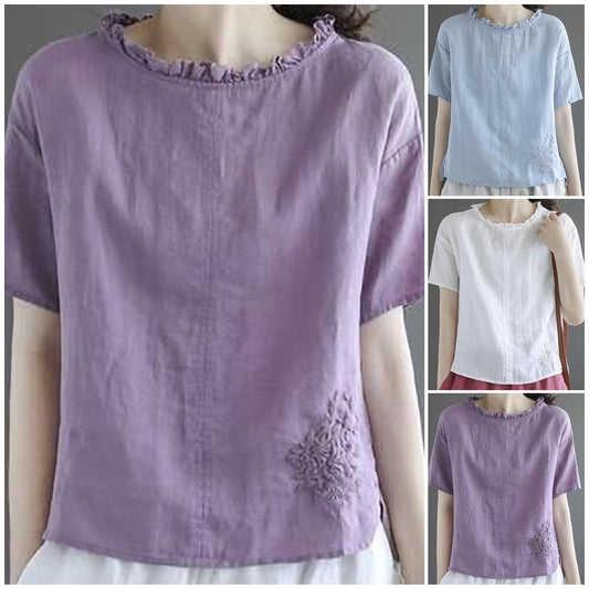 Lace Round Neck Ladies Top