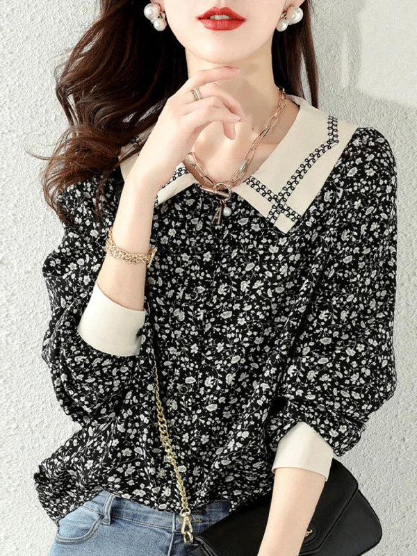 New Fashion Design Loose Floral Shirt