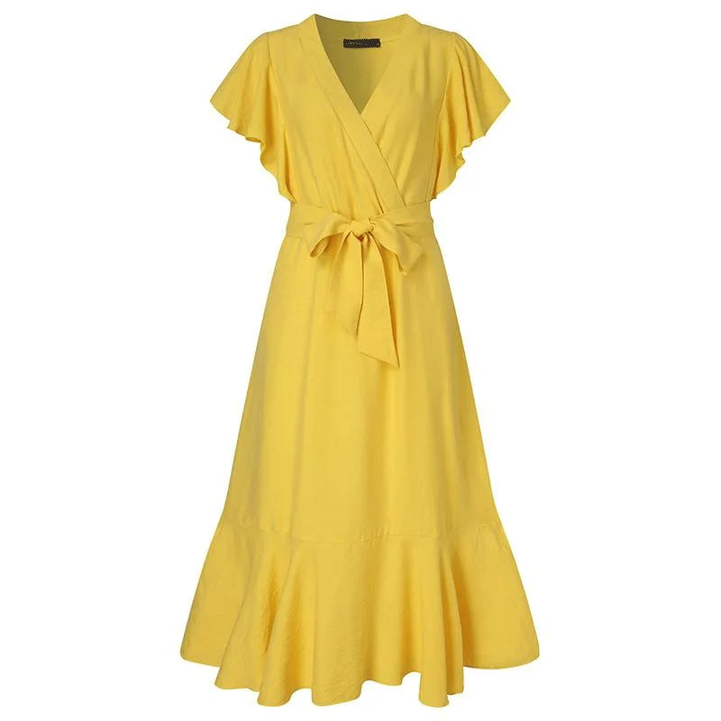 Vintage Ruffled Skirt Maxi Dress