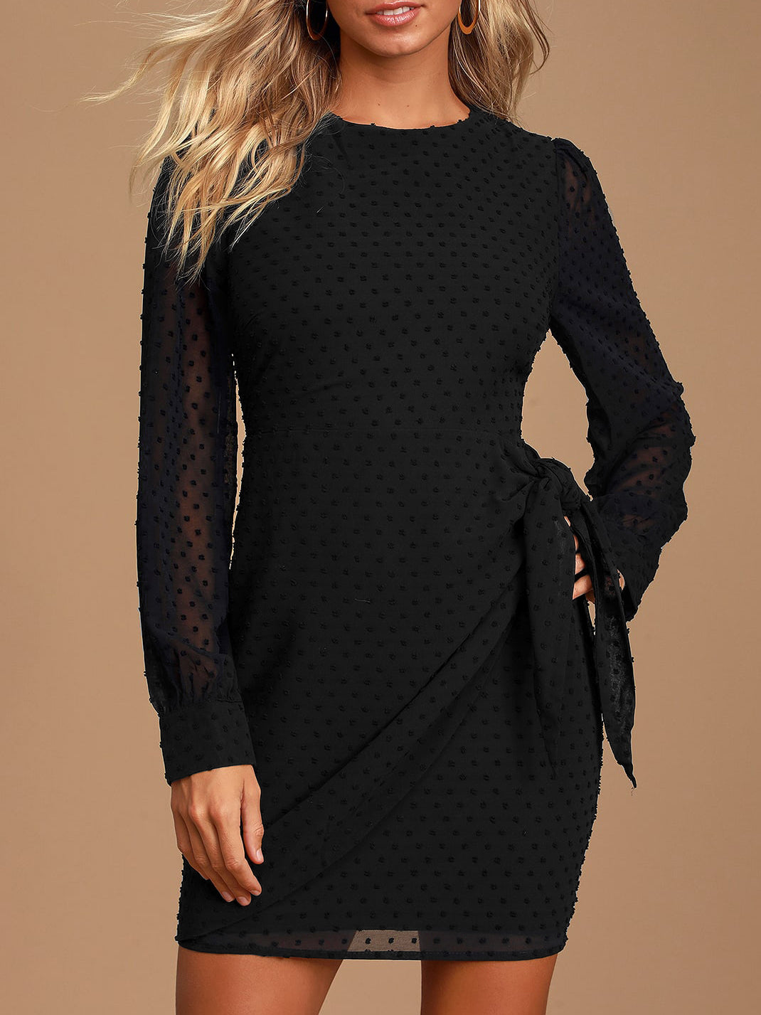 Fashion Long Sleeve Chiffon Dress