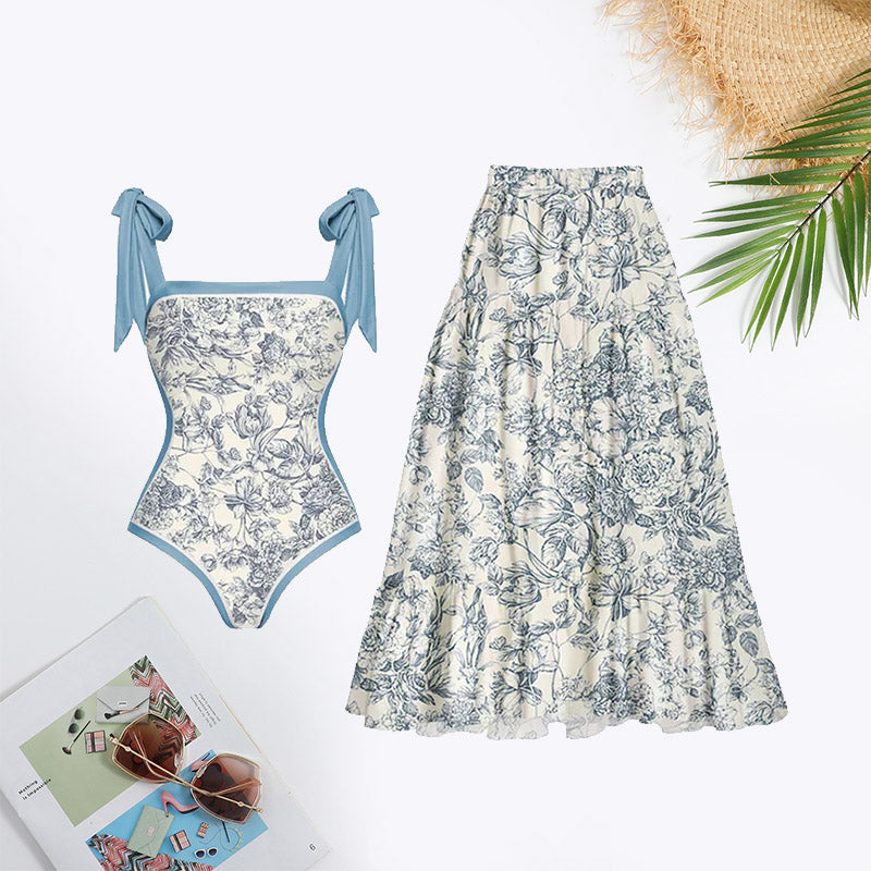 Breezy and Beachy Floral Print Tie Swimsuit