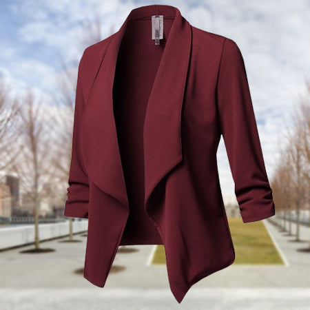 Long Sleeve Pleated Blazer