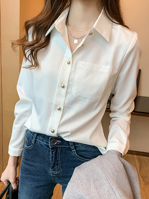 New Fashion Chiffon White Shirt