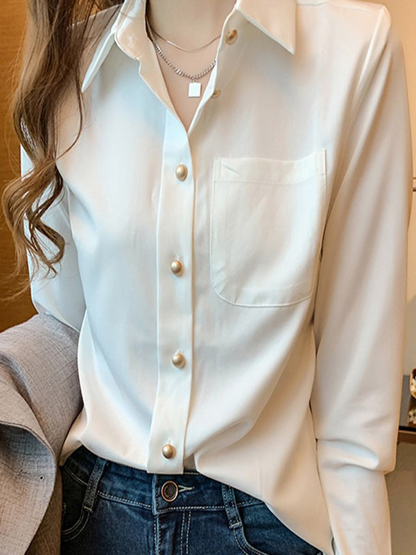 New Fashion Chiffon White Shirt