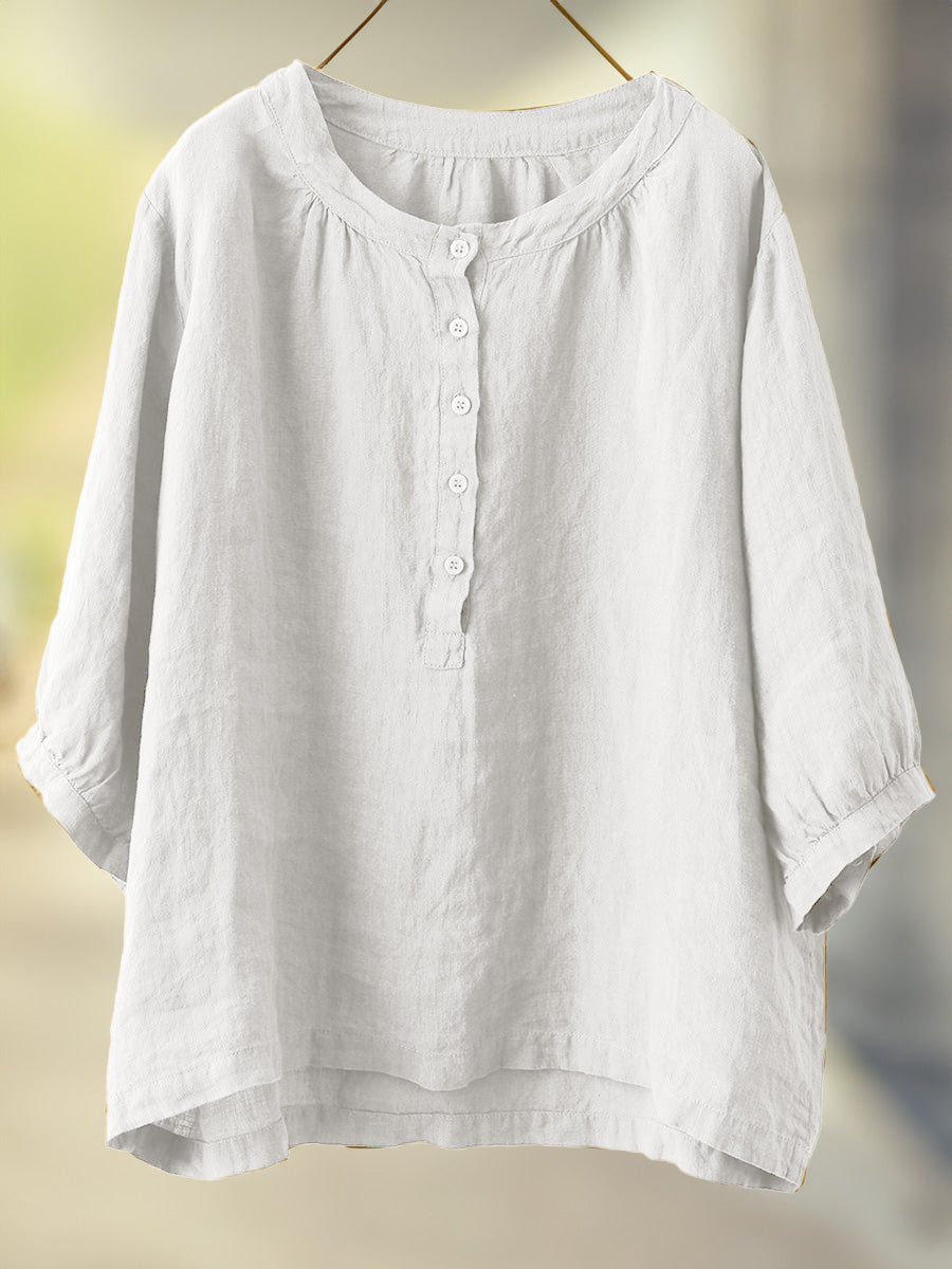 Relaxed Button Front Top