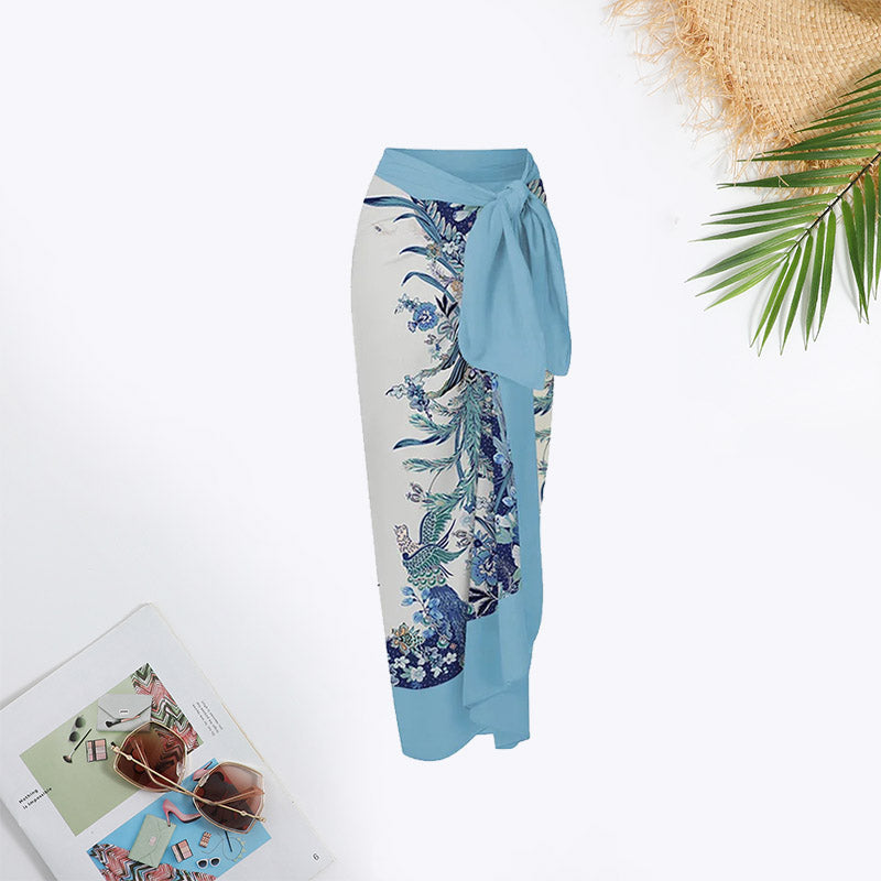 Especially Breathtaking Plants Print Tie Swimsuit