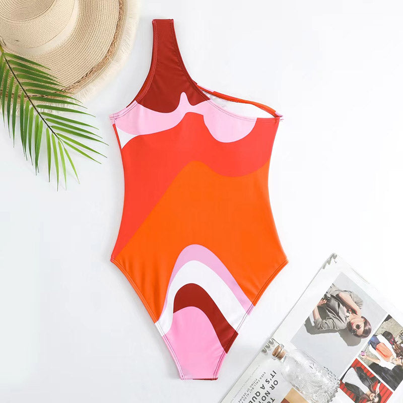 Bound to be Bold Colorblock One Shoulder Swimsuit