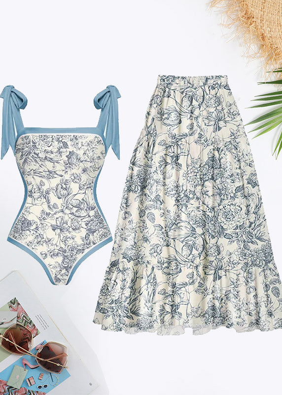 Breezy and Beachy Floral Print Tie Swimsuit