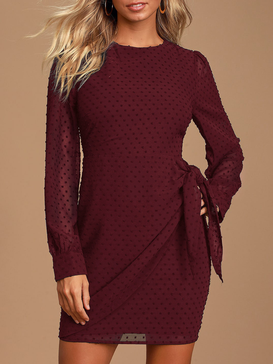 Fashion Long Sleeve Chiffon Dress