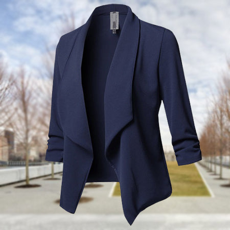 Long Sleeve Pleated Blazer