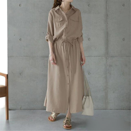 Lapel Long Sleeve Casual Dress