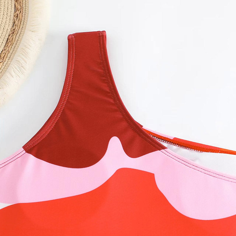 Bound to be Bold Colorblock One Shoulder Swimsuit