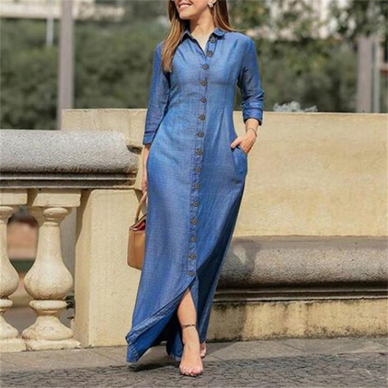 Elegant Fashion Lapel Cardigan Dress