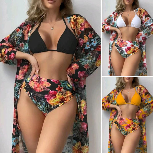 Blooming and Thriving Three-Piece Swimsuit