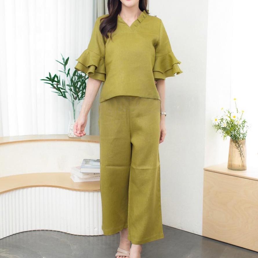 2023 New Temperament V-neck Solid Color Suit