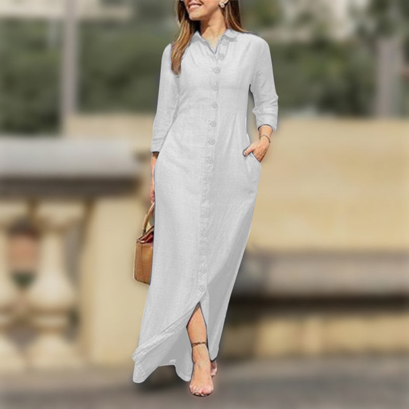 Elegant Fashion Lapel Cardigan Dress