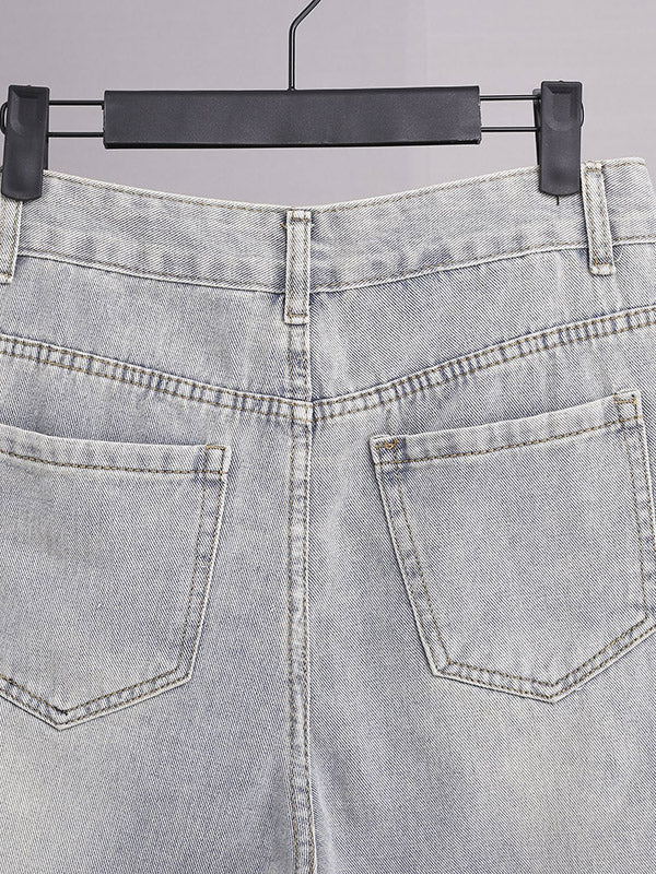 Iconic Impulse Ripped Raw Hem Denim Shorts