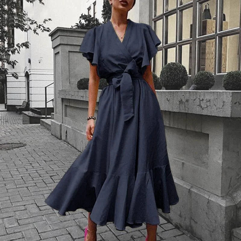 Vintage Ruffled Skirt Maxi Dress