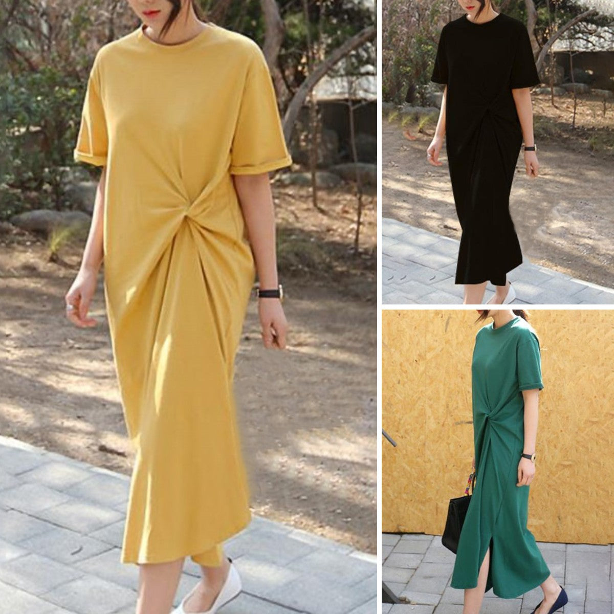 New Solid Color Loose Casual Dress